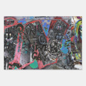 Graffiti Red Black letters Urban Street Art Inpakpapier Vel (Voorkant 3)