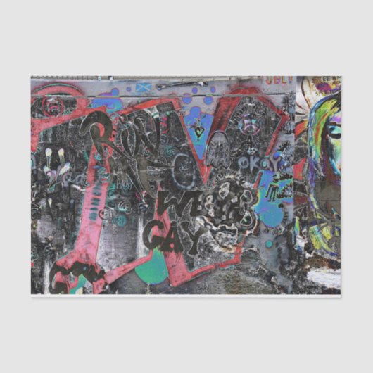 Graffiti Red Black letters Urban Street Art Tissuepapier (Voorkant)