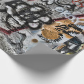 Graffiti Red Gray Letters Urban Street Wall Art Cadeaupapier (Hoek)
