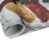 Graffiti Red Gray Letters Urban Street Wall Art Cadeaupapier (Rol Hoek)