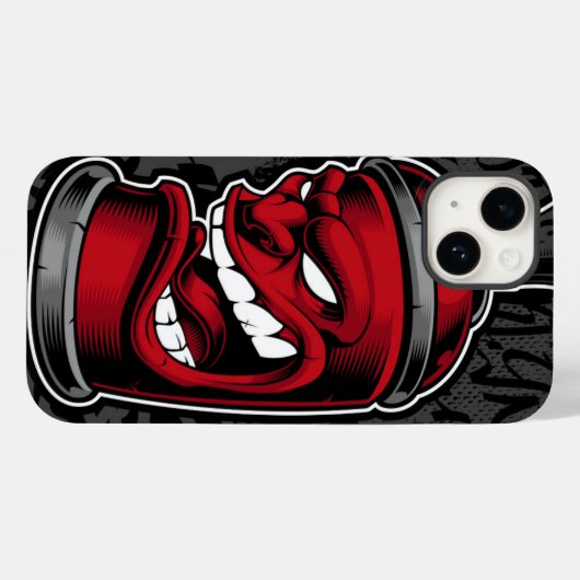 Graffiti Red Spray Can Hoesje | iPhone 14 Hoesje-M (Achterkant (horizontaal))