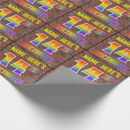 Graffiti Regenboog Look 14DE VERJAARDAG! & Aangepa Cadeaupapier