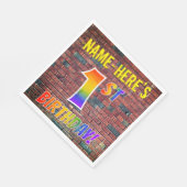 Graffiti Regenboog Look 1STE VERJAARDAG! + Aangepa Servet (Hoek)