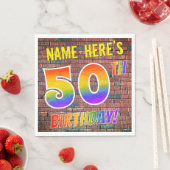 Graffiti Regenboog Look 50ste VERJAARDAG! + Aangep Servet (Insitu)