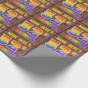 Graffiti Regenboog Look 52STE VERJAARDAG! & Aangep Cadeaupapier