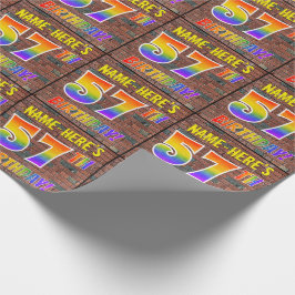 Graffiti Regenboog Look 57STE VERJAARDAG! & Aangep Cadeaupapier