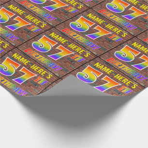 Graffiti Regenboog Look 57STE VERJAARDAG! & Aangep Cadeaupapier