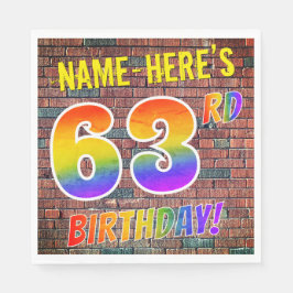Graffiti Regenboog Look 63STE VERJAARDAG! + Aangep Servet