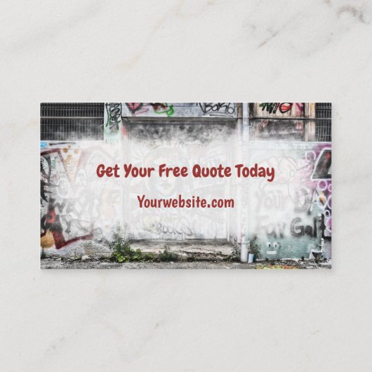 Graffiti Removal Services Creative Cool Unieke Visitekaartje (Achterkant)