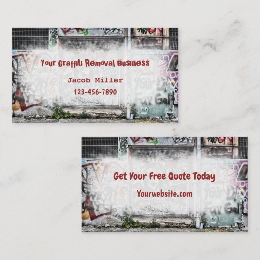 Graffiti Removal Services Creative Cool Unieke Visitekaartje (Voorkant / Achterkant)