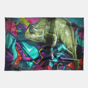 Graffiti reptiel theedoek