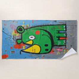 Graffiti Rhino Street Art Character Strandlaken