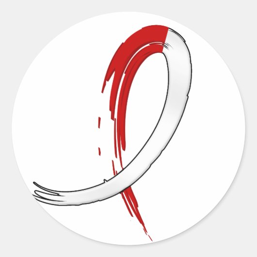Graffiti Rood wit lintje Aplastische anemie Ronde Sticker (Voorkant)