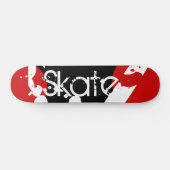 Graffiti Rood, zwart-wit monogram skateboard (Horizontaal)