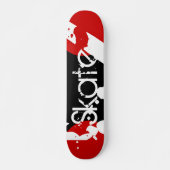 Graffiti Rood, zwart-wit monogram skateboard (Voorkant)