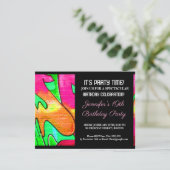 Graffiti Roze Abstracte Brieven Verjaardagsuitnodi Kaart (Staand voorkant)