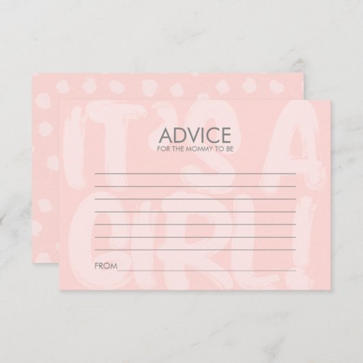 Graffiti roze Baby shower advies Kaart voor mam (Voorkant / Achterkant)