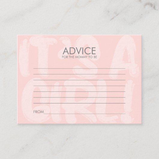 Graffiti roze Baby shower advies Kaart voor mam (Voorkant)