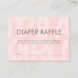 Graffiti roze Baby shower Diaper Raffle Ticket Informatiekaartje