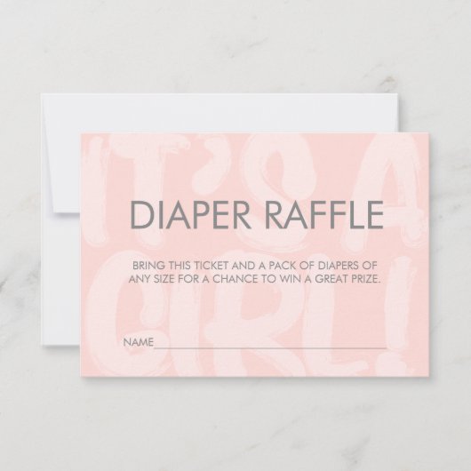 Graffiti roze Baby shower Diaper Raffle Ticket Kaart (Voorkant)
