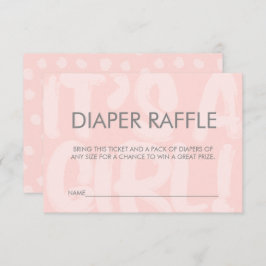Graffiti roze Baby shower Diaper Raffle Ticket Kaart