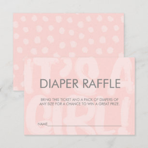 Graffiti roze Baby shower Diaper Raffle Ticket Kaart