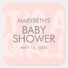 Graffiti roze Baby shower Favor Sticker