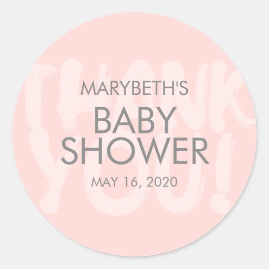 Graffiti roze Baby shower Favor Sticker (Voorkant)