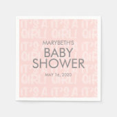 Graffiti roze Baby shower Papier Napkin Servet (Voorkant)