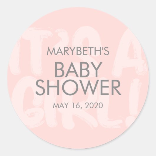 Graffiti roze Baby shower Sticker (Voorkant)