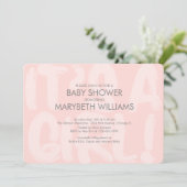 Graffiti roze Baby shower Uitnodiging (Staand voorkant)