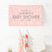Graffiti roze Baby shower Welkomstbanner Spandoek (Insitu)