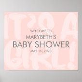 Graffiti roze Baby shower Welkomstteken Poster (Voorkant)