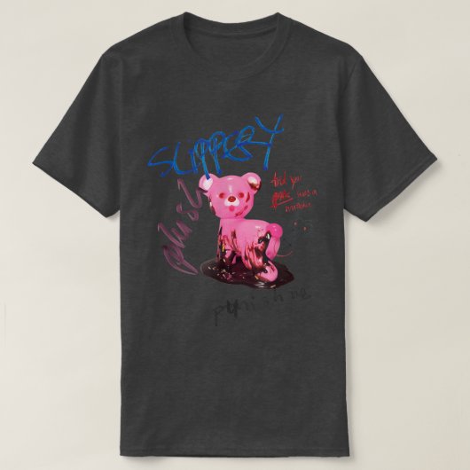 Graffiti roze Beer T-shirt (Design voorkant)