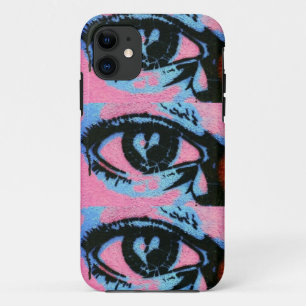 graffiti roze blauwe ogen 6 hoesje