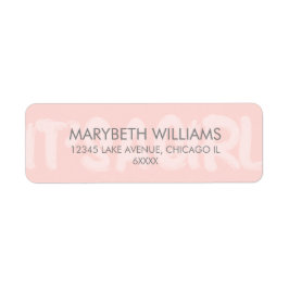 Graffiti roze een meisje Baby shower Adres label