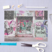 Graffiti roze groene mrunge Urban Street Wall Art Tissuepapier (Craft)