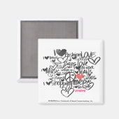 Graffiti roze magneet (Voorkant / Achterkant)