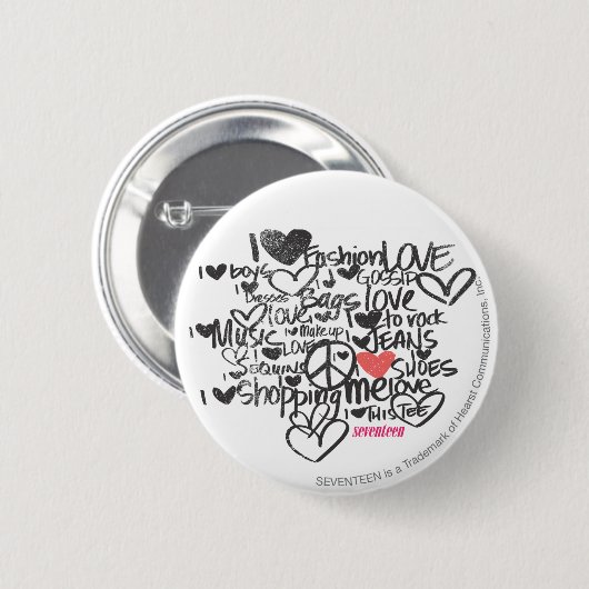 Graffiti roze ronde button 5,7 cm (Voorkant /achterkant)