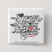 Graffiti roze vierkante button 5,1 cm (Voorkant)