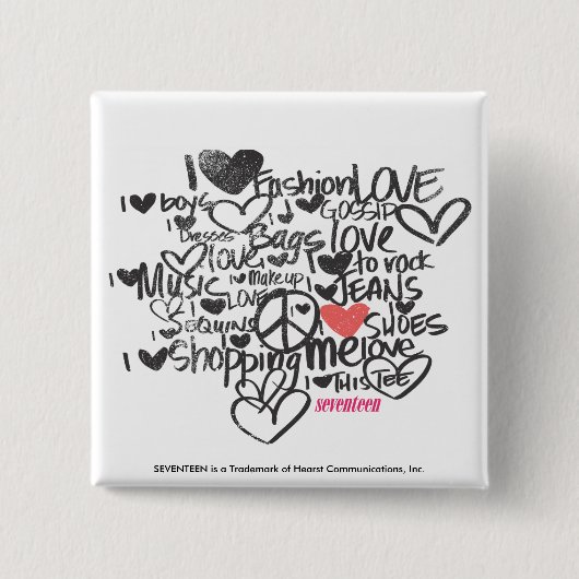 Graffiti roze vierkante button 5,1 cm (Voorkant)