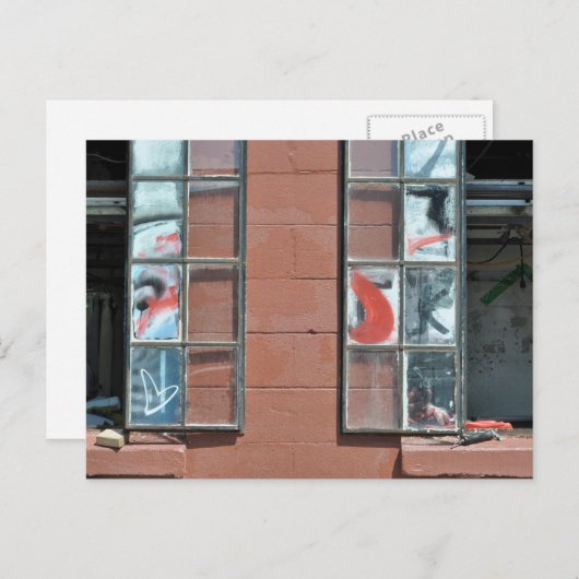 Graffiti-ruiten Briefkaart (Voorkant / Achterkant)