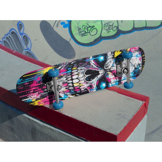 Graffiti Schedel Skateboard Deck Neon Straatkunst