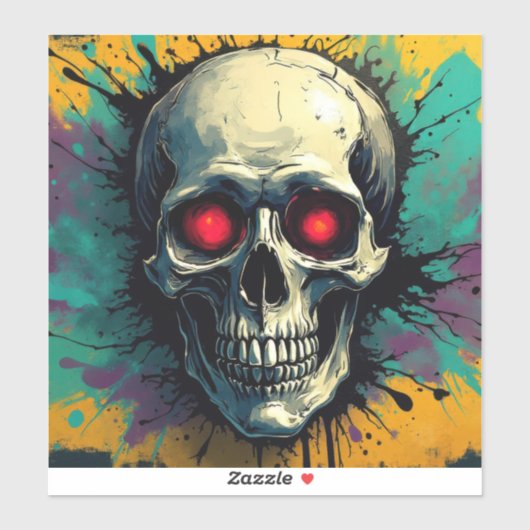 Graffiti Schedel Sticker 2 (Vel)