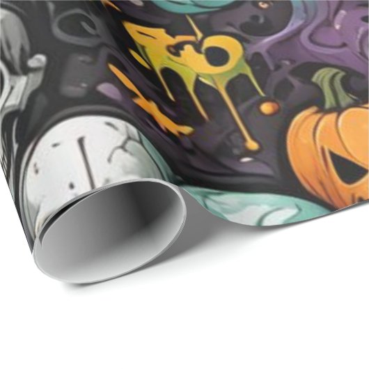 Graffiti schedels cadeaupapier (Rol Hoek)