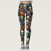 Graffiti schedels leggings (Voorkant)