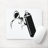 Graffiti-schrijver met spray kan stencil muismat (Met muis)