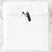 Graffiti-schrijver met spray kan stencil ronde sticker (Tas)