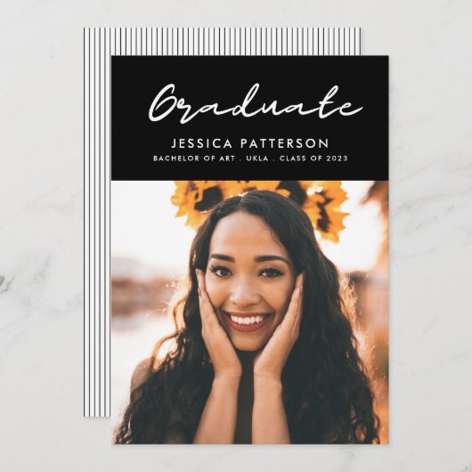 Graffiti Script Afstuderen Aankondiging (Voorkant / Achterkant)