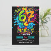 Graffiti Six Seven Birthday Invitation Kaart (Staand voorkant)